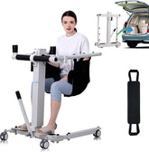 Electric Patient Lift Transfer Chair,Portable Patient Lift for Home,Wheelchair Lift for Car,Foldable Patient Lift Aid,Shower Transfer Chair for Seniors/Handicap-Max Load 290lbs